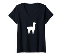 Donna Llama Farmer Farmer Farming Alpaca Maglietta con Collo a V