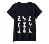 Donna Llama Yoga Posa Divertente Pace Estate Namaste Maglietta con Collo a V