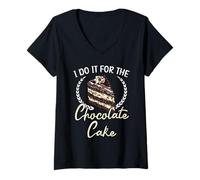 Donna Lo faccio per il proprietario della pasticceria di pasticceria al cioccolato Maglietta con Collo a V