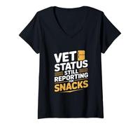Donna Lo stato del veterinario continua a segnalare per gli snack Veterans Day Maglietta con Collo a V