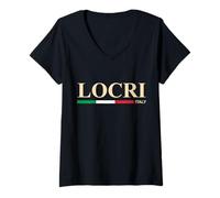 Donna Locri Italia Maglietta con Collo a V