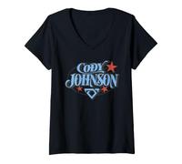 Donna Logo a Forma di Stella di Cody Johnson Maglietta con Collo a V