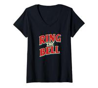 Donna Logo Bold Ring The Bell Maglietta con Collo a V