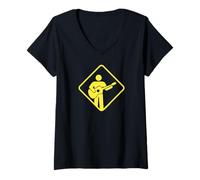 Donna Logo Chitarra Gialla Playing for Change Maglietta con Collo a V