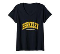 Donna Logo Collegiale PAFI460 dell'Università di Berkeley Maglietta con Collo a V