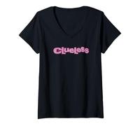 Donna Logo con Testo del Film Clueless Diamante Rosa Maglietta con Collo a V