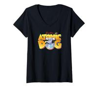 Donna Logo del cartone animato del cane atomico di George Clinton Maglietta con Collo a V