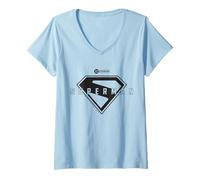 Donna Logo di Superman Iconic Emblem Studios Maglietta con Collo a V