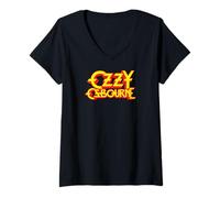 Donna Logo Ozzy Osbourne Classic Maglietta con Collo a V