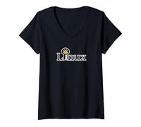 Donna Logo Penguin Linux - G el Sistema operativo Open Source Maglietta con Collo a V