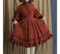 Donna Lolita Abito a Balze lungo Manica Sbuffo Princess Gotico Medievale Costume