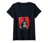 Donna Look a dondolo con questo emblema I Got Your Back Maglietta con Collo a V