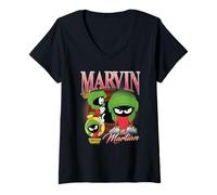 Donna Looney Tunes Bootleg Marvin The Martian Maglietta con Collo a V