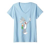 Donna Looney Tunes Bug Bunny What's Up Doc Maglietta con Collo a V
