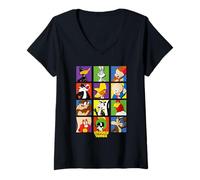 Donna Looney Tunes Square Portraits Maglietta con Collo a V