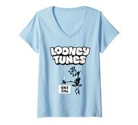 Donna Looney Tunes Wile E. Coyote The End Maglietta con Collo a V