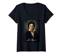 Donna Lord Byrion George Gordon Byron Maglietta con Collo a V