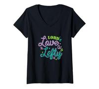 Donna Lord Love a Lefty Scrivi Lefty Maglietta con Collo a V