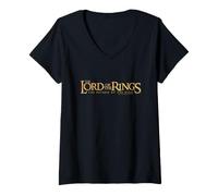 Donna Lord of The Rings Return King Logo Maglietta con Collo a V