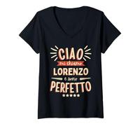Donna Lorenzo Idea Regalo Personalizzata Nome Divertente Maglietta con Collo a V