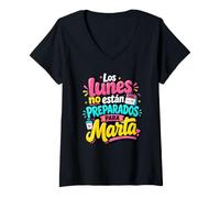 Donna Los Lunes Non están preparados para Marta Maglietta con Collo a V