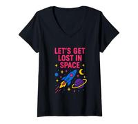 Donna Lost In Space Costellation Astronomia Uomini Maglietta con Collo a V