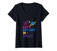 Donna Lost In Space Costellation Astronomia Uomini Maglietta con Collo a V
