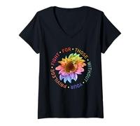 Donna Lotta per coloro senza il tuo privilegio LGBT Black Pride regalo Maglietta con Collo a V