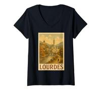 Donna Lourdes France Skyline Maglietta con Collo a V