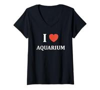 Donna Love animals simple fish farmer i love aquarium Maglietta con Collo a V
