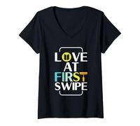 Donna Love At First Swipe - Professional Window Cleaner Maglietta con Collo a V