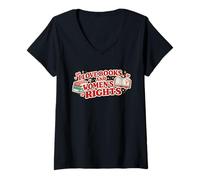 Donna Love Books And Women's Rights Femminist Book Lover Design Maglietta con Collo a V