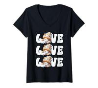 Donna Love Cat Graphic For Cat Mommy And Cat Dad Cute Cat Gnome Maglietta con Collo a V