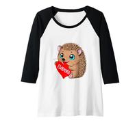 Donna Love Hedgehogs - Simpatico riccio con cuore rosso, novità fauna selvatica Maglia con Maniche Raglan