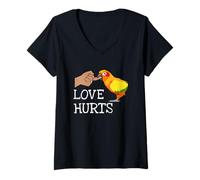 Donna Love Hurts Sun Conure for Sun Conure Parrot Birds Lovers Maglietta con Collo a V