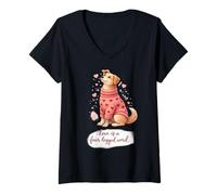 Donna Love Is a Four-Legged Word Cute Dog Lover Maglietta con Collo a V
