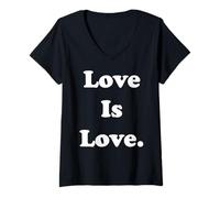 Donna Love Is Love Equality Diversity Acceptance Maglietta con Collo a V