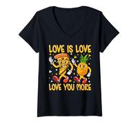 Donna Love Is Love You More Maglietta con Collo a V