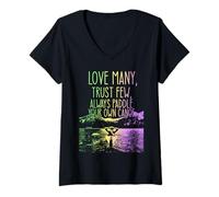 Donna Love Many Trust Pochi Pagaia Sempre Le tue Canoe da Canoa Maglietta con Collo a V