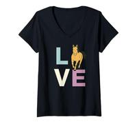 Donna Love My Horse; Amante dei cavalli, AMORE e un cavallo Maglietta con Collo a V