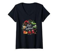Donna Love The Unloved Bugs Insect Entomology Entomologist Science Maglietta con Collo a V