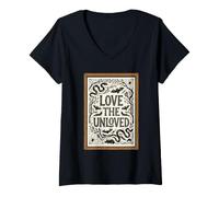 Donna Love The Unloved Gothic Dark Academia Snake Bat Rat Slug Maglietta con Collo a V