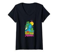 Donna Love Your Mother Earth Gaia Dea Natura Spirituale Design Maglietta con Collo a V