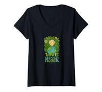 Donna Love Your Mother Earth Gaia Dea Natura Spirituale Design Maglietta con Collo a V