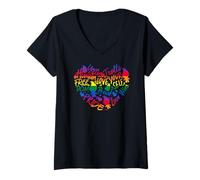 Donna Love Your Self Unity Trolls Umani Orgoglio Maglietta con Collo a V