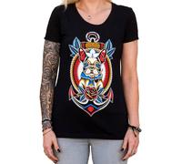 DONNA Lowbrow Art Company MARINAIO CANE Maglietta NERO PICCOLO-2XLARGE LIMITATA