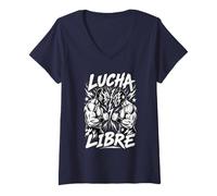 Donna Lucha Libre, Lottatori, Wrestling, Maschere Messicane Maglietta con Collo a V
