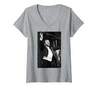 Donna Luciano Pavarotti Cantante lirico Italiano di Michael Grecco Maglietta con Collo a V
