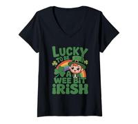 Donna Lucky To Be A Swee Bit Irish Festa di San Patrizio Maglietta con Collo a V