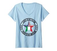 Donna Lucky To Be Italian Orgoglioso di Essere la Festa della Repubblica Italiana Americana Maglietta con Collo a V